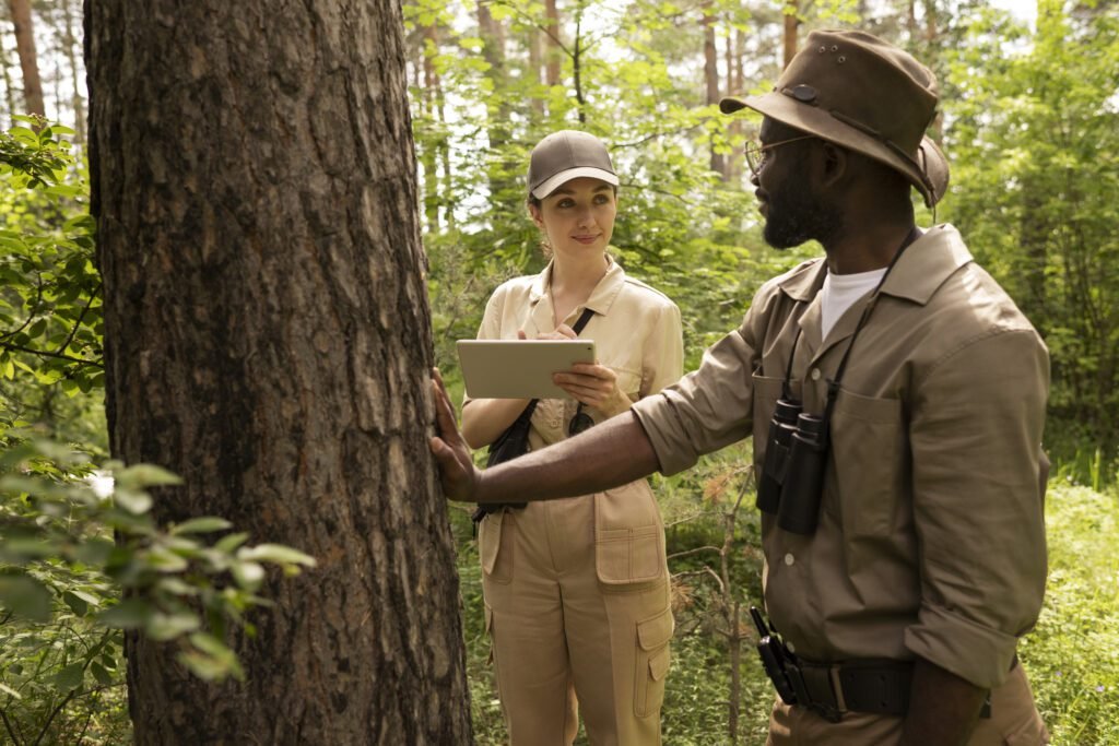 medium shot man woman forest scaled